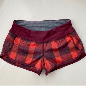 Lululemon Speed Short Plaid size 4 NWOT